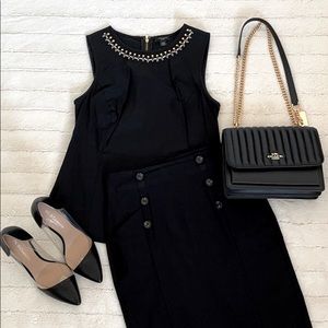 Ann Taylor Black Sleeveless Top with Beading